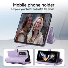 Görseli Galeri görüntüleyiciye yükleyin, Casekis Crossbody Cardholder Phone Case For Galaxy Z Fold 4 Purple