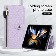Görseli Galeri görüntüleyiciye yükleyin, Casekis Crossbody Cardholder Phone Case For Galaxy Z Fold 4 Purple