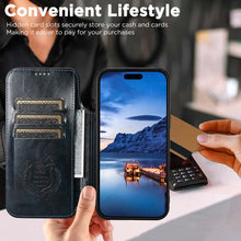 Carica l'immagine nel visualizzatore di Gallery, Casekis Leather Wallet MagSafe Phone Case Blue