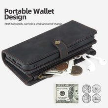 गैलरी व्यूवर में इमेज लोड करें, Casekis Zipper 11 Card Slots Wallet Phone Case Black