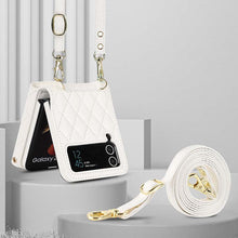 Load image into Gallery viewer, Casekis Crossbody Cardholder Phone Case For Galaxy Z Flip 3 White