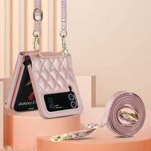 Load image into Gallery viewer, Casekis Crossbody Cardholder Phone Case For Galaxy Z Flip 3 Rose Gold