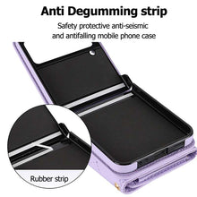 Cargar imagen en el visor de la galería, Casekis Crossbody Cardholder Phone Case For Galaxy Z Flip 4 Purple
