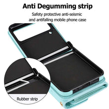 Load image into Gallery viewer, Casekis Crossbody Cardholder Phone Case For Galaxy Z Flip 3 Green