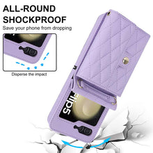 Cargar imagen en el visor de la galería, Casekis Crossbody Cardholder Phone Case For Galaxy Z Flip 5 Purple