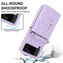 Cargar imagen en el visor de la galería, Casekis Crossbody Cardholder Phone Case For Galaxy Z Flip 4 Purple