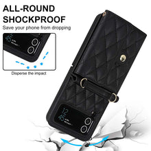 Carica l'immagine nel visualizzatore di Gallery, Casekis Crossbody Cardholder Phone Case For Galaxy Z Flip 3 Black