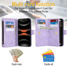 Cargar imagen en el visor de la galería, Casekis Crossbody 9 Card Holder Phone Case Purple