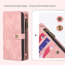 Load image into Gallery viewer, Casekis Zipper 11 Card Slots Wallet Phone Case Pink