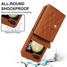 Carica l'immagine nel visualizzatore di Gallery, Casekis Crossbody Cardholder Phone Case For Galaxy Z Flip 5 Brown