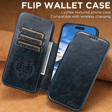 Carica l'immagine nel visualizzatore di Gallery, Casekis Leather Wallet MagSafe Phone Case Blue