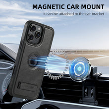 Load image into Gallery viewer, Casekis MagSafe Leather Stand Phone Case Black
