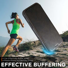Carica l'immagine nel visualizzatore di Gallery, Casekis Leather Wallet MagSafe Phone Case Black