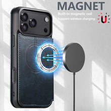 Carica l'immagine nel visualizzatore di Gallery, Casekis Leather Wallet MagSafe Phone Case Blue