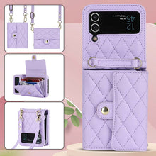 Cargar imagen en el visor de la galería, Casekis Crossbody Cardholder Phone Case For Galaxy Z Flip 4 Purple