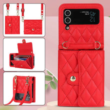 Load image into Gallery viewer, Casekis Crossbody Cardholder Phone Case For Galaxy Z Flip 3 Red