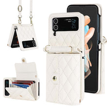 Load image into Gallery viewer, Casekis Crossbody Cardholder Phone Case For Galaxy Z Flip 3 White