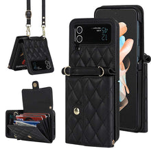 Carica l'immagine nel visualizzatore di Gallery, Casekis Crossbody Cardholder Phone Case For Galaxy Z Flip 3 Black