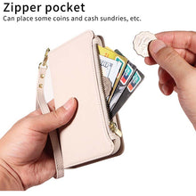 画像をギャラリービューアに読み込む, Casekis Cardholder Case with Wrist Strap,Compatible with MagSafe,Zipper Pocket,Beige