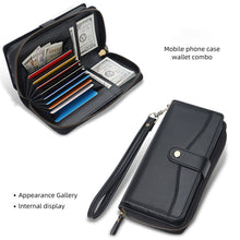 Lade das Bild in den Galerie-Viewer, CASEKIS 2-in-1 Magnetic Detachable Wallet Case with RFID Blocking, 16 Card Slots & Zipper Pocket Black