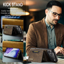 Load image into Gallery viewer, Casekis Magnetic Wallet Detachable Phone Case Coffee