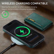 गैलरी व्यूवर में इमेज लोड करें, Casekis RFID Magnetic Detachable Leather Wallet Phone Case Green