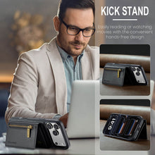 Carregar imagem no visualizador da galeria, Casekis RFID Magnetic Detachable Leather Wallet Phone Case Black