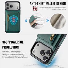 गैलरी व्यूवर में इमेज लोड करें, Casekis RFID Magnetic Detachable Leather Wallet Phone Case Green