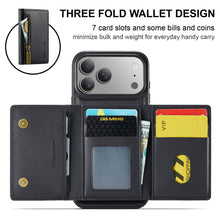 Carregar imagem no visualizador da galeria, Casekis RFID Magnetic Detachable Leather Wallet Phone Case Black