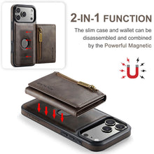 Carregar imagem no visualizador da galeria, Casekis RFID Magnetic Detachable Leather Wallet Phone Case Coffee
