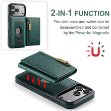 गैलरी व्यूवर में इमेज लोड करें, Casekis RFID Magnetic Detachable Leather Wallet Phone Case Green