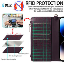 画像をギャラリービューアに読み込む, Casekis Cardholder Case with Wrist Strap,Compatible with MagSafe,Zipper Pocket,Dark Purple