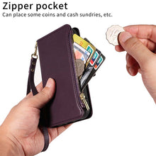 画像をギャラリービューアに読み込む, Casekis Cardholder Case with Wrist Strap,Compatible with MagSafe,Zipper Pocket,Dark Purple