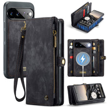 Load image into Gallery viewer, Casekis Wrist Strap Zipper Wallet Phone Case Black