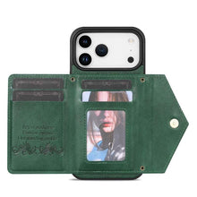 Load image into Gallery viewer, Casekis Crossbody Strap Leather Magnetic Wallet Phone Case Green