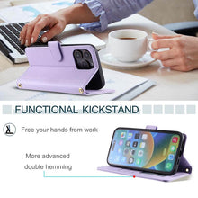 Carica l'immagine nel visualizzatore di Gallery, Casekis 3 Card Leather Crossbody Wallet Phone Case Purple
