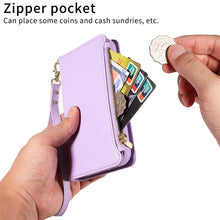 Charger l'image dans la galerie, Casekis Cardholder Case with Wrist Strap,Compatible with MagSafe,Zipper Pocket,Purple