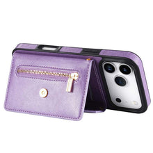 Charger l'image dans la galerie, Casekis Crossbody Strap Leather Magnetic Wallet Phone Case Purple