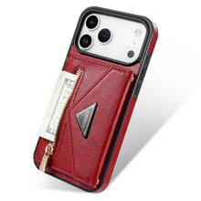 Charger l'image dans la galerie, Casekis Crossbody Strap Leather Magnetic Wallet Phone Case Red