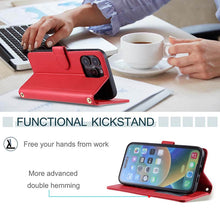 Carregar imagem no visualizador da galeria, Casekis 3 Card Leather Crossbody Wallet Phone Case Red