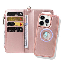 画像をギャラリービューアに読み込む, Casekis Cardholder Case with Wrist Strap,Compatible with MagSafe,Zipper Pocket,Rose Gold