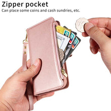 画像をギャラリービューアに読み込む, Casekis Cardholder Case with Wrist Strap,Compatible with MagSafe,Zipper Pocket,Rose Gold