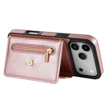 Carica l'immagine nel visualizzatore di Gallery, Casekis Crossbody Strap Leather Magnetic Wallet Phone Case Rose Gold