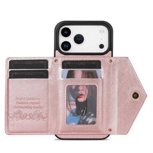Carica l'immagine nel visualizzatore di Gallery, Casekis Crossbody Strap Leather Magnetic Wallet Phone Case Rose Gold