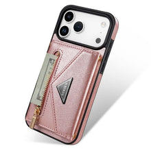 Carica l'immagine nel visualizzatore di Gallery, Casekis Crossbody Strap Leather Magnetic Wallet Phone Case Rose Gold