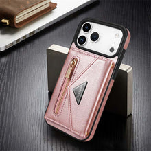 Carica l'immagine nel visualizzatore di Gallery, Casekis Crossbody Strap Leather Magnetic Wallet Phone Case Rose Gold