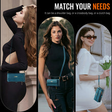 Load image into Gallery viewer, Casekis Crossbody Leather Wallet RFID Phone Case Green