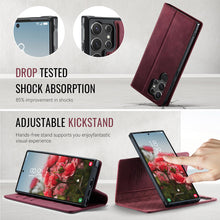 Load image into Gallery viewer, Casekis Leather Magnetic Flip Detachable Wallet Phone Case Red Wine