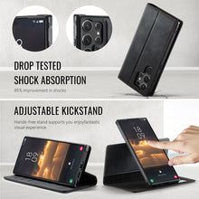 Charger l'image dans la galerie, Casekis Leather Magnetic Flip Detachable Wallet Phone Case Black