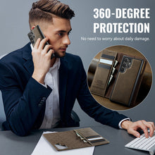 Load image into Gallery viewer, Casekis Leather Magnetic Flip Detachable Wallet Phone Case Brown